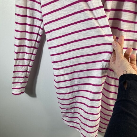 Womens Chicos The Ultimate Tee Striped Open Front Cardigan Pink White L - Picture 6 of 8